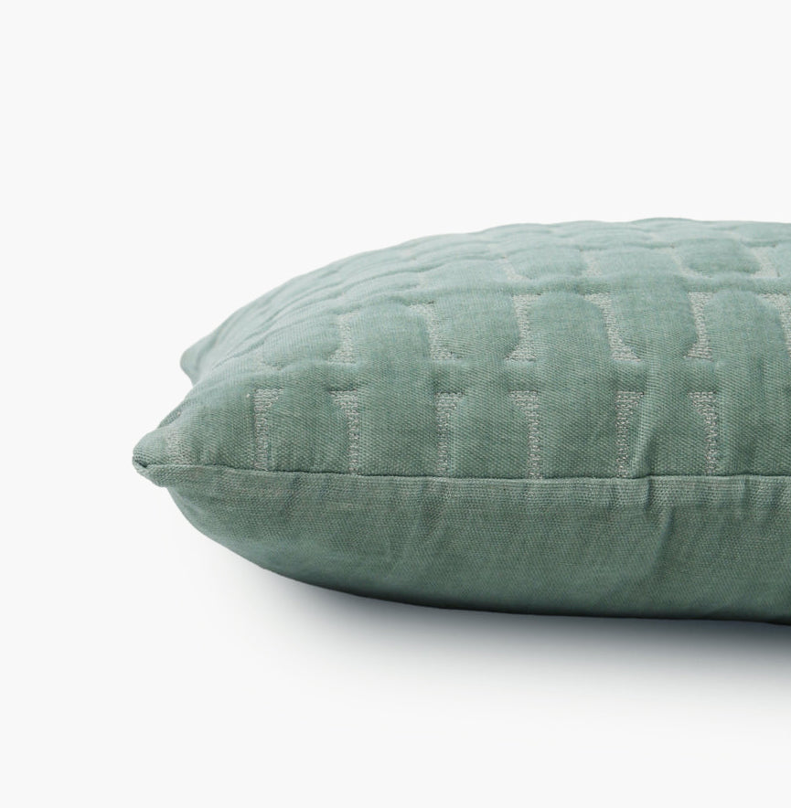 Twig Duck Egg Embroidered Cushion Cover