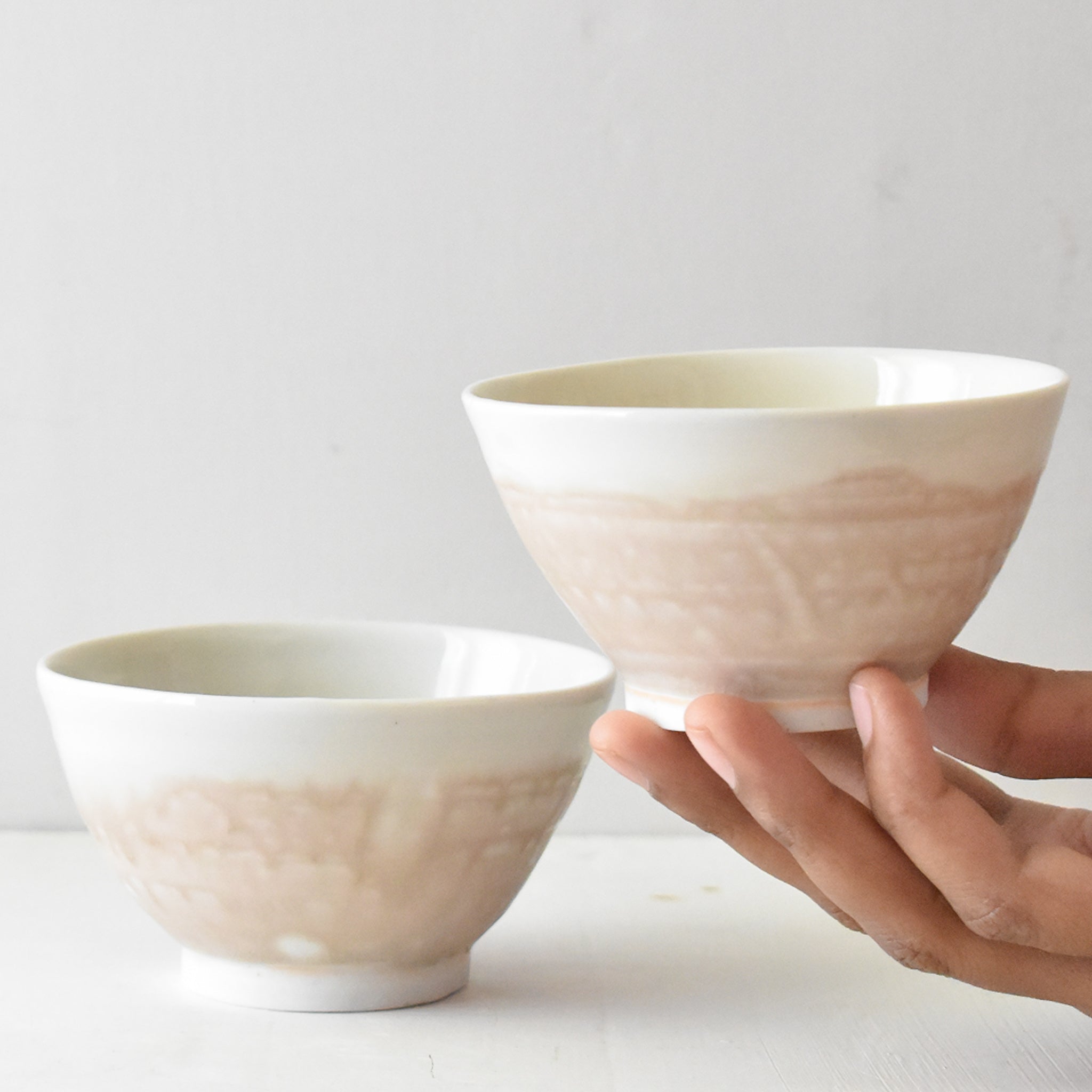 A Soft Blush - Porcelain Rice Bowl Set