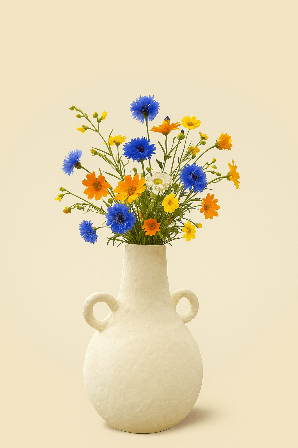 Amphora Form Ceramic Vase