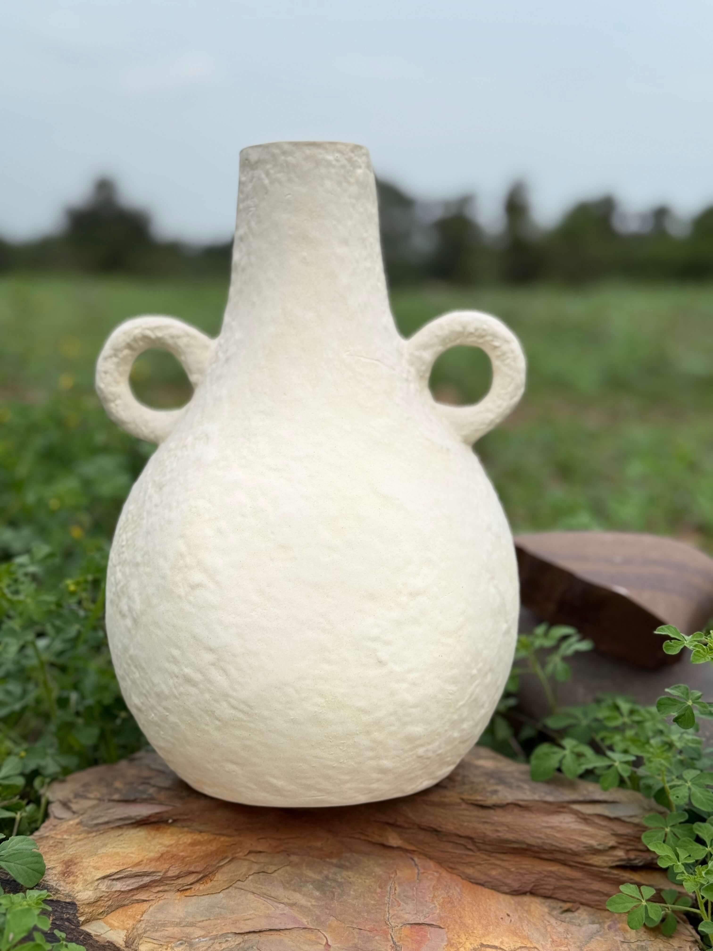 Amphora Form Ceramic Vase