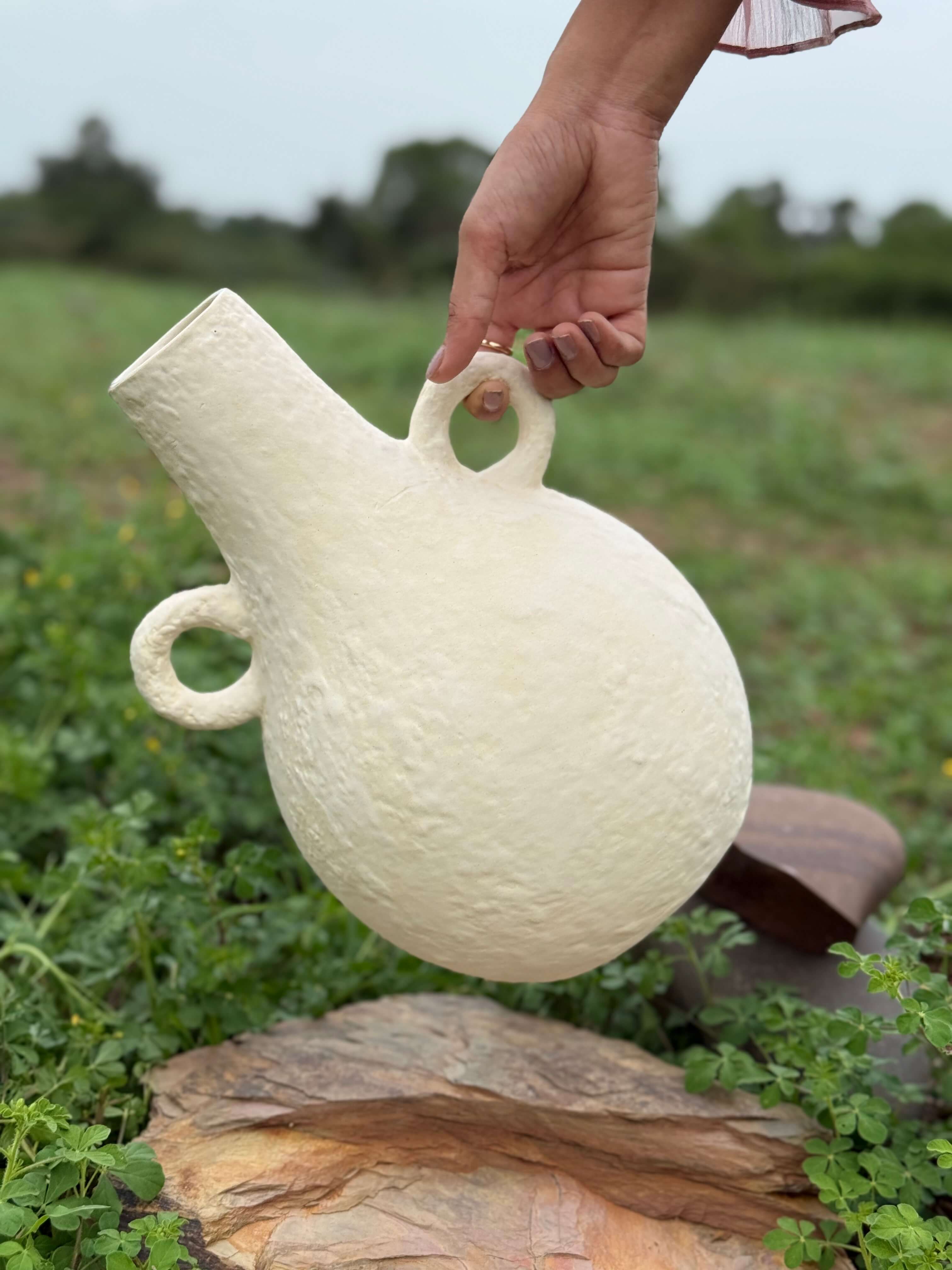 Amphora Form Ceramic Vase