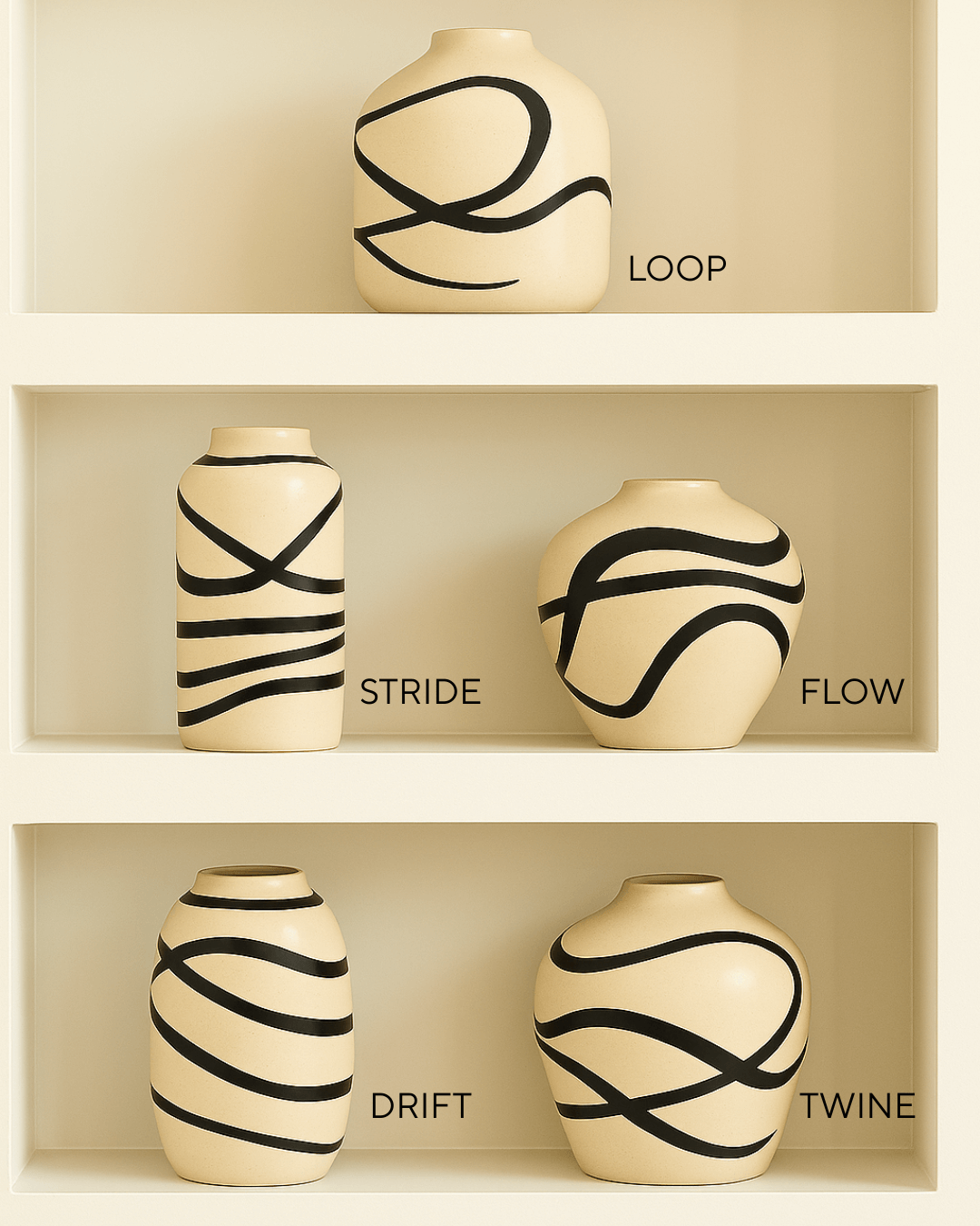 KuroKashi Ceramic Vases Set of 5