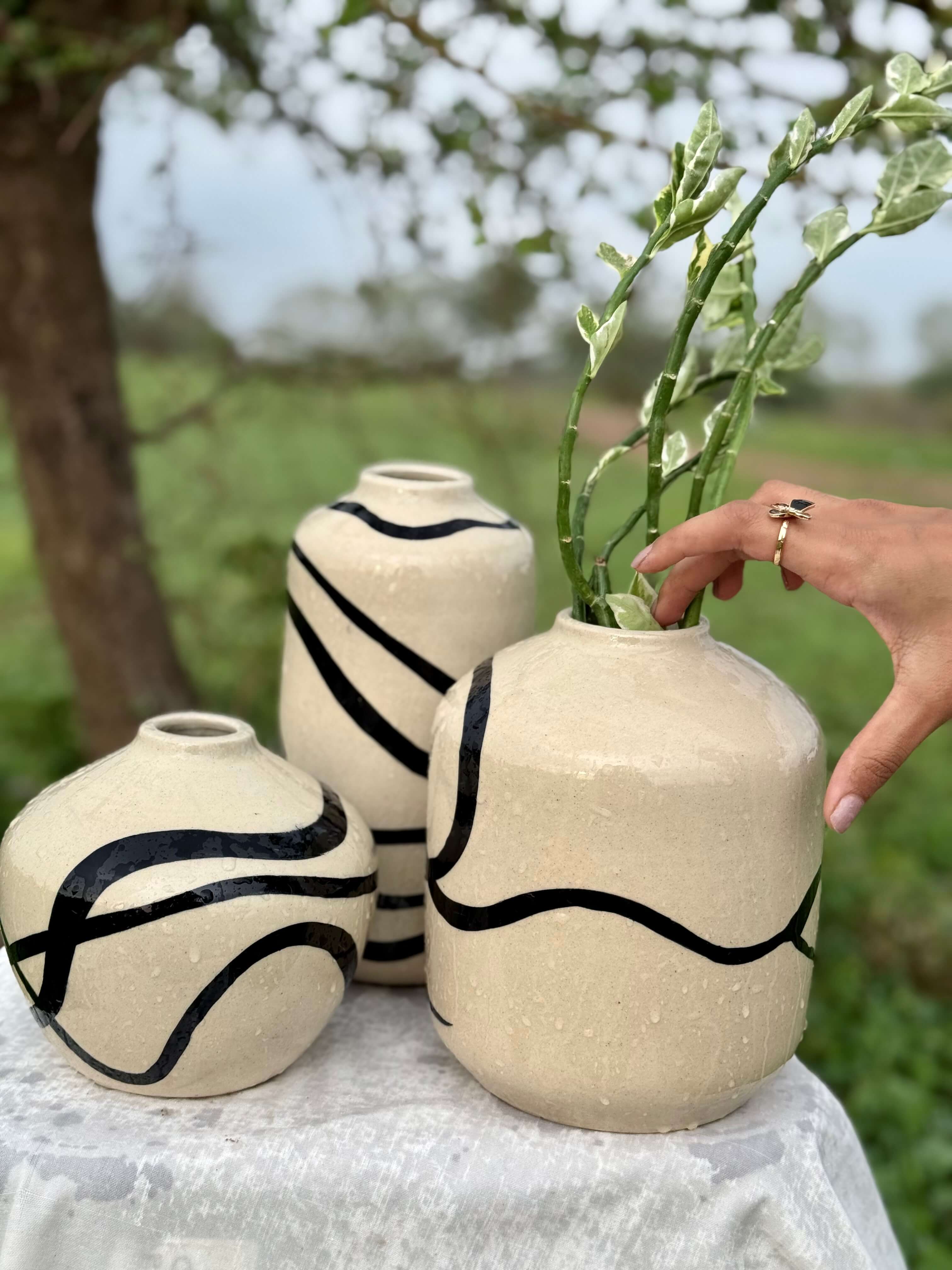 KuroKashi Ceramic Vases Set of 5
