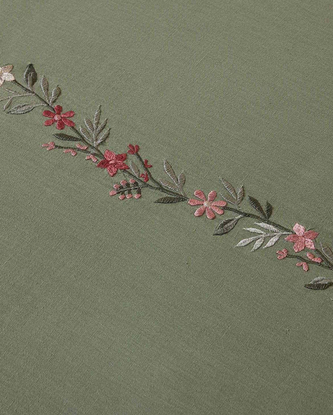Vintage Vine Jade Linen Bedsheet Set