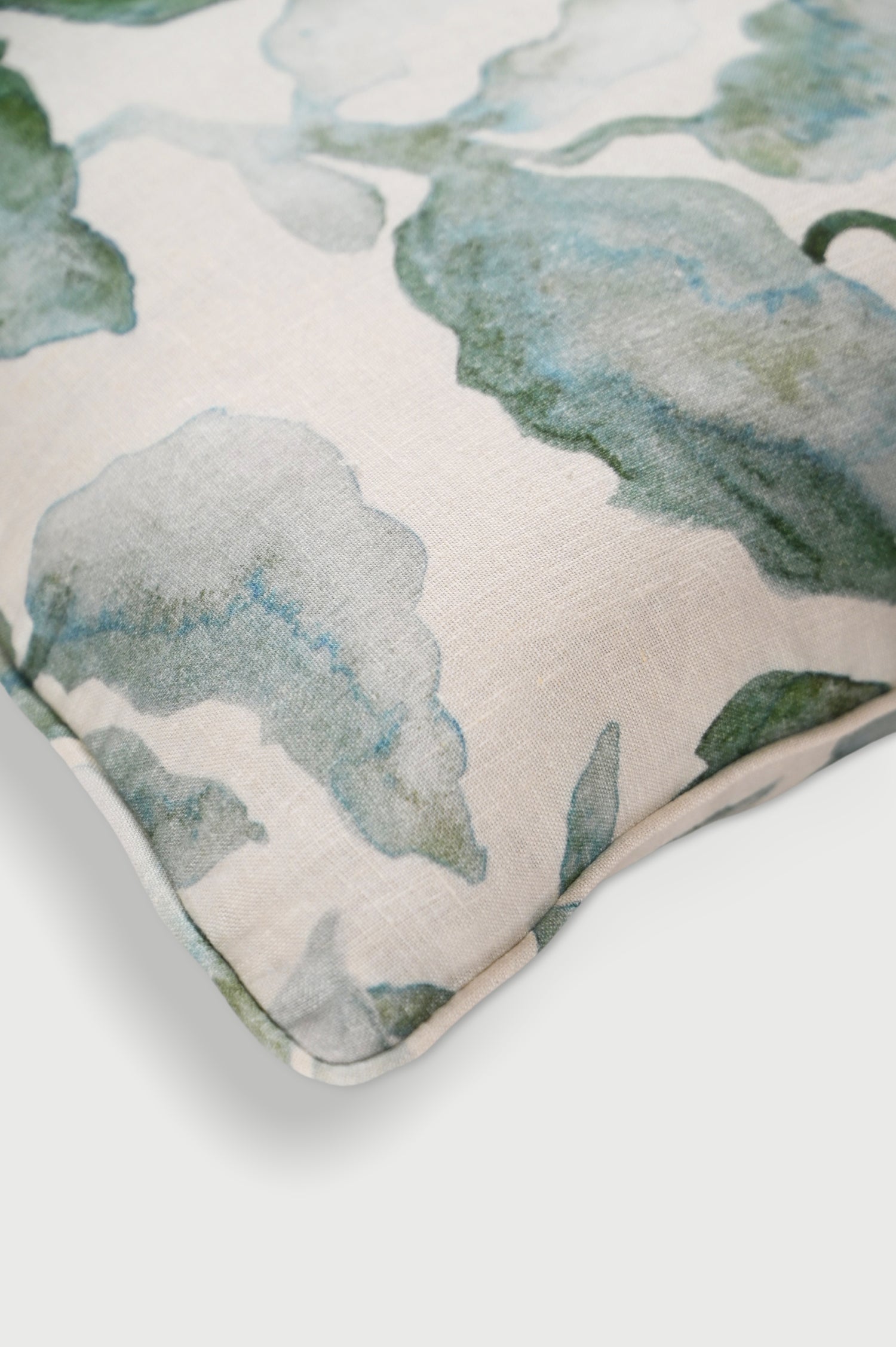 Cascade Teal Linen Cushion Cover