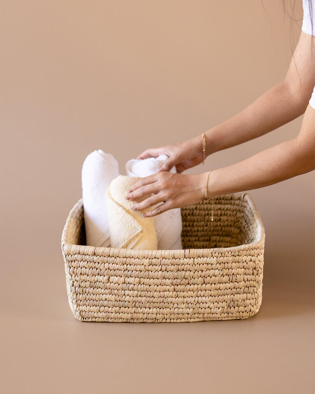 Wicker Rectangular Storage Basket Handwoven Sabai Baskets