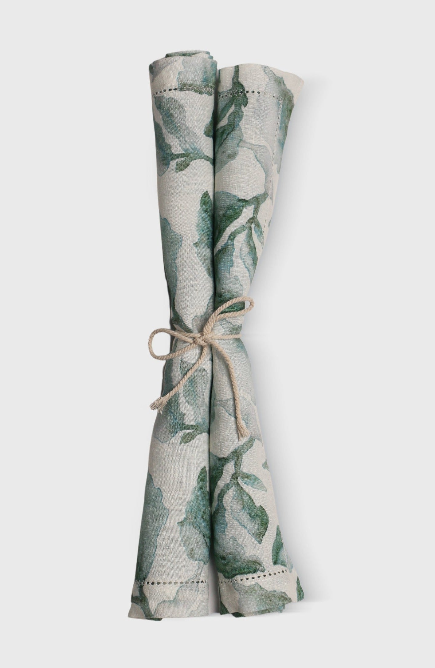 Cascade Teal Linen Table Napkins