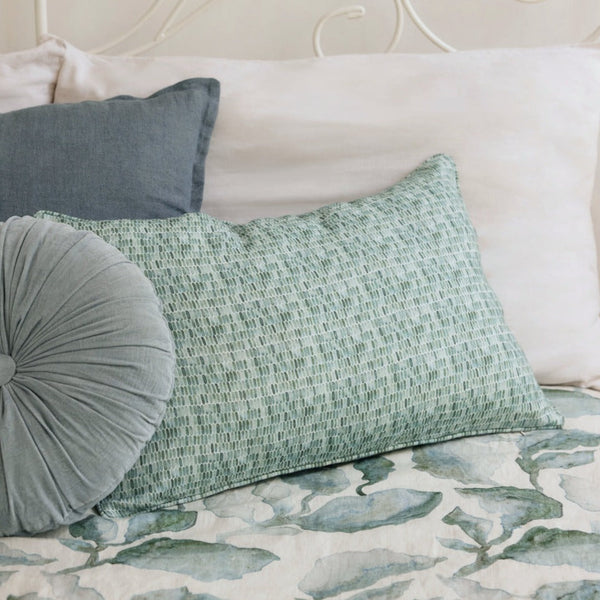 Speckle Teal Linen Cushion Cover