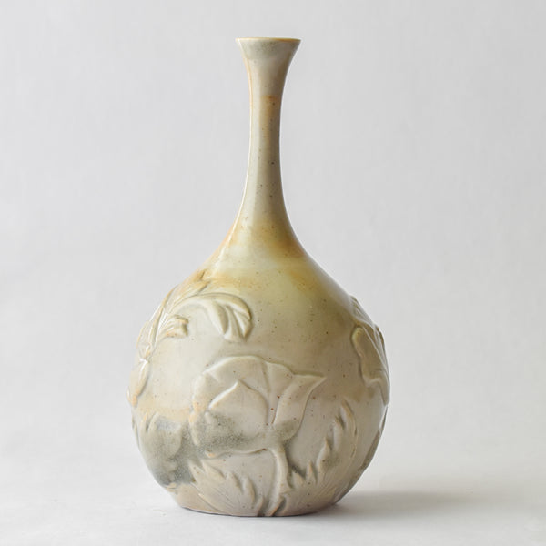 Vintage Garden- Hand carved Porcelain Vase