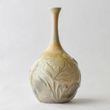 Vintage Garden- Hand carved Porcelain Vase