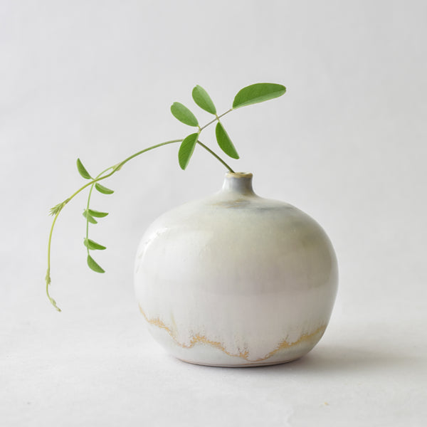 Snowy Owl- Porcelain Bud Vase
