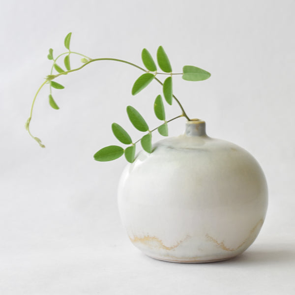 Snowy Owl- Porcelain Bud Vase