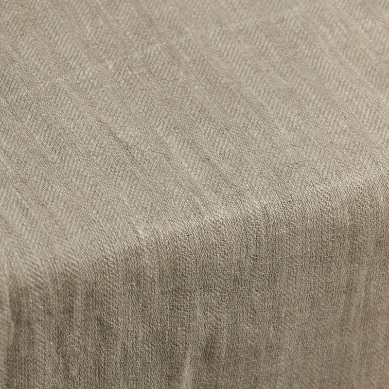 Herringbone Oatmeal Linen Table Cover