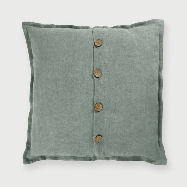 Herringbone Duck Egg Linen Cushion Cover