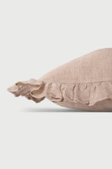 Ruffle Blush Linen Pillow Cover