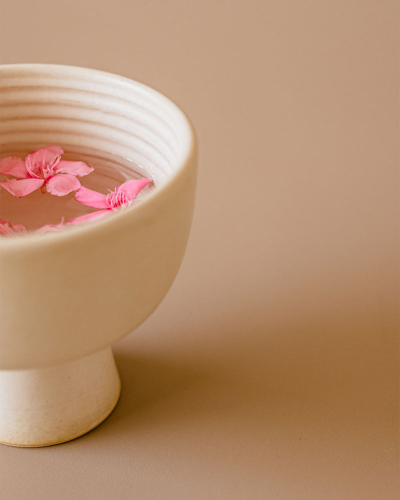 White Ceramic Pedestal Bowl Vase online