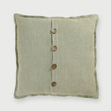Herringbone Sage Linen Cushion Cover