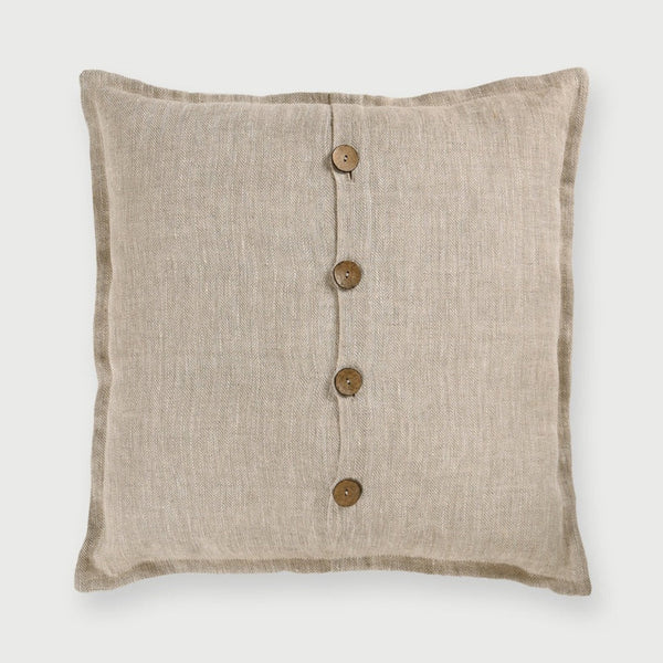 Herringbone Oatmeal Linen Cushion Cover