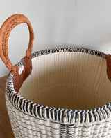 Cotton and leather laundry basket by Kolus Home