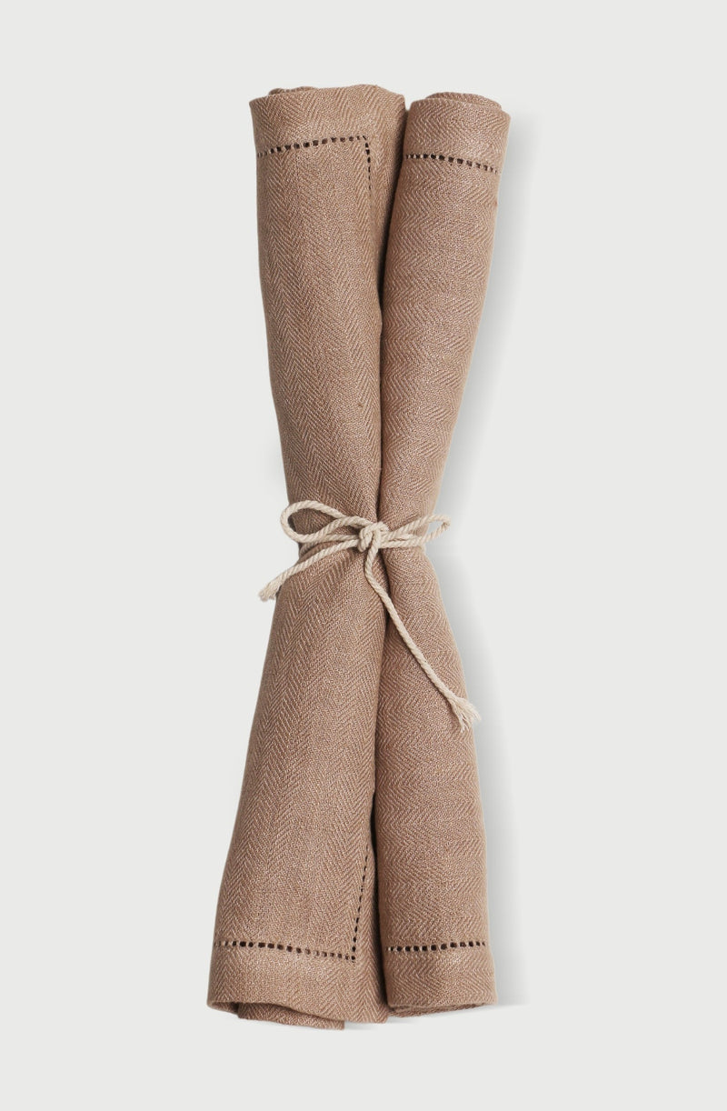 Herringbone Blush Linen Table Napkins