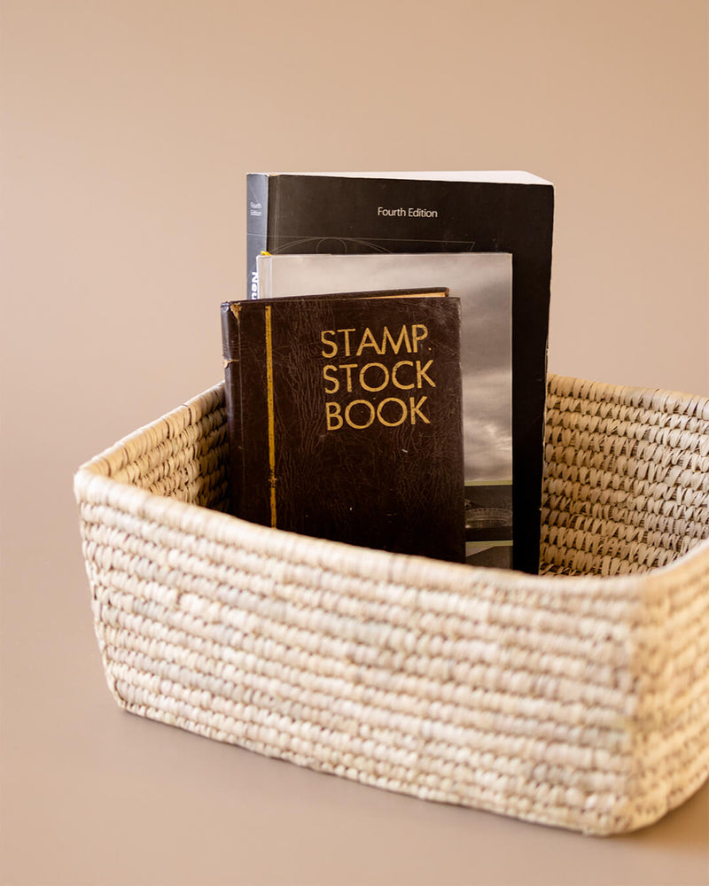 Handmade rattan storage basket by Kolus Home