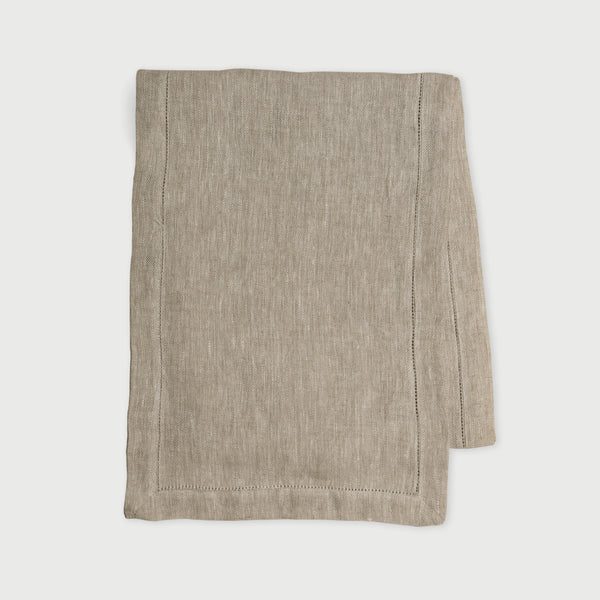 Herringbone Oatmeal Linen Table Runner