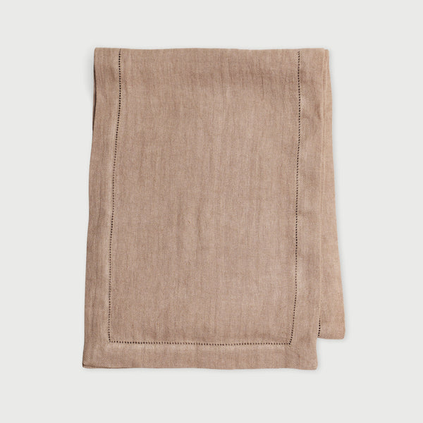 Herringbone Blush Linen Table Runner