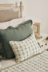 Ruffle Duck Egg Linen Pillow Cover