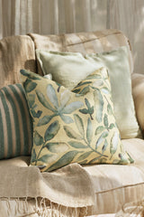 Herringbone Sage Linen Cushion Cover