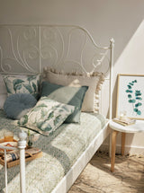 Ruffle Oatmeal Linen Pillow Cover
