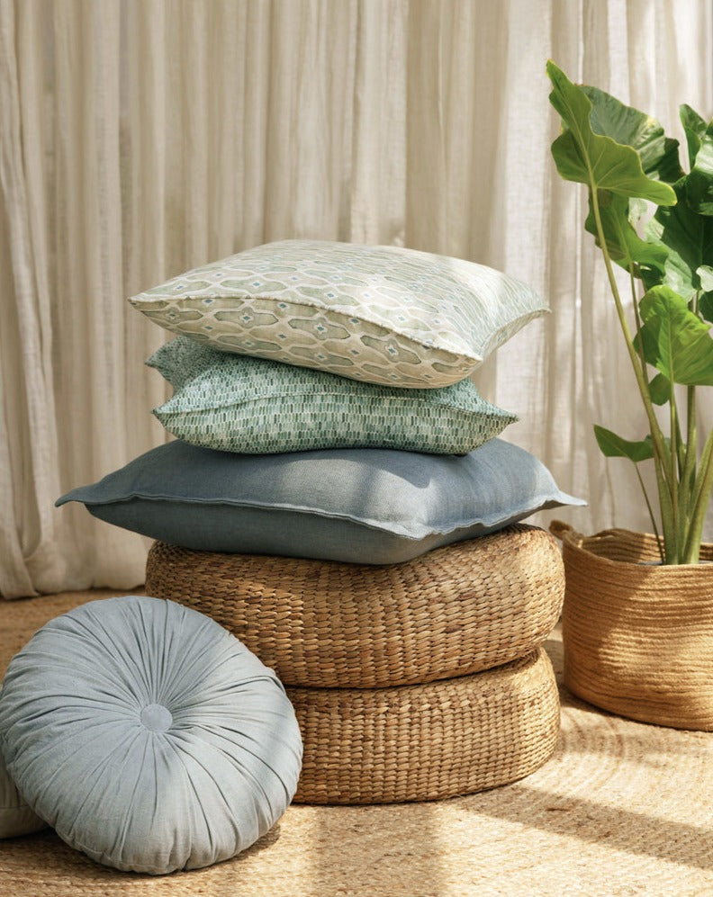 Speckle Teal Linen Cushion Cover