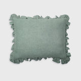Ruffle Duck Egg Linen Pillow Cover