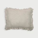 Ruffle Oatmeal Linen Pillow Cover