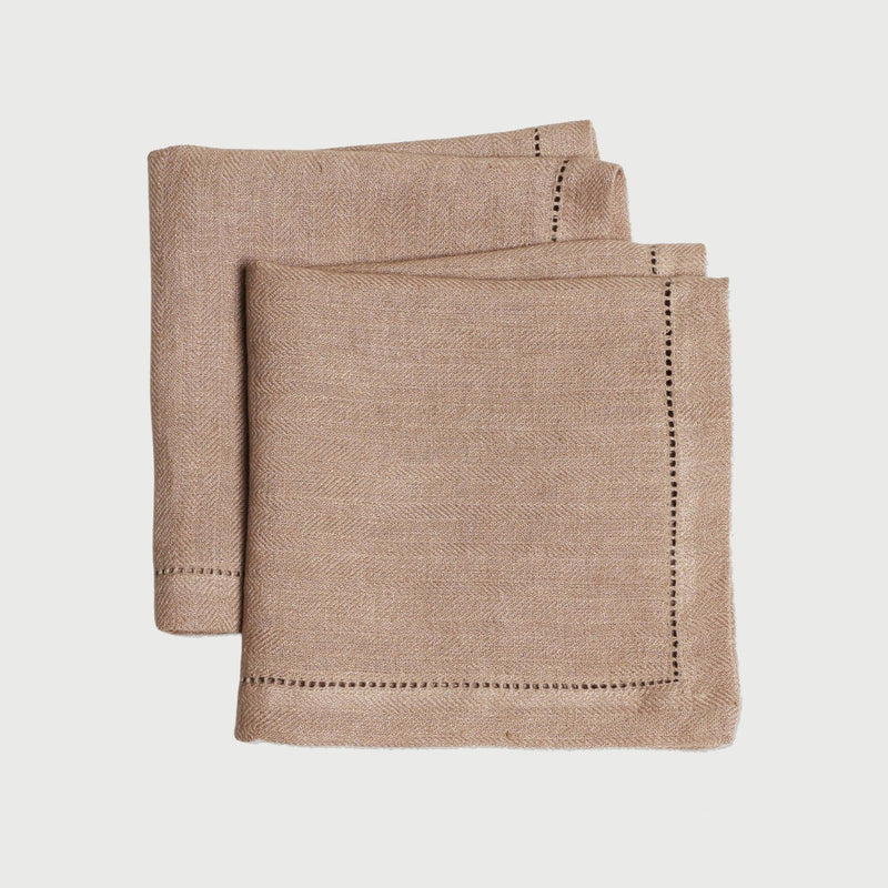 Herringbone Blush Linen Table Napkins