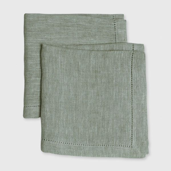 Herringbone Duckegg Linen Table Napkins