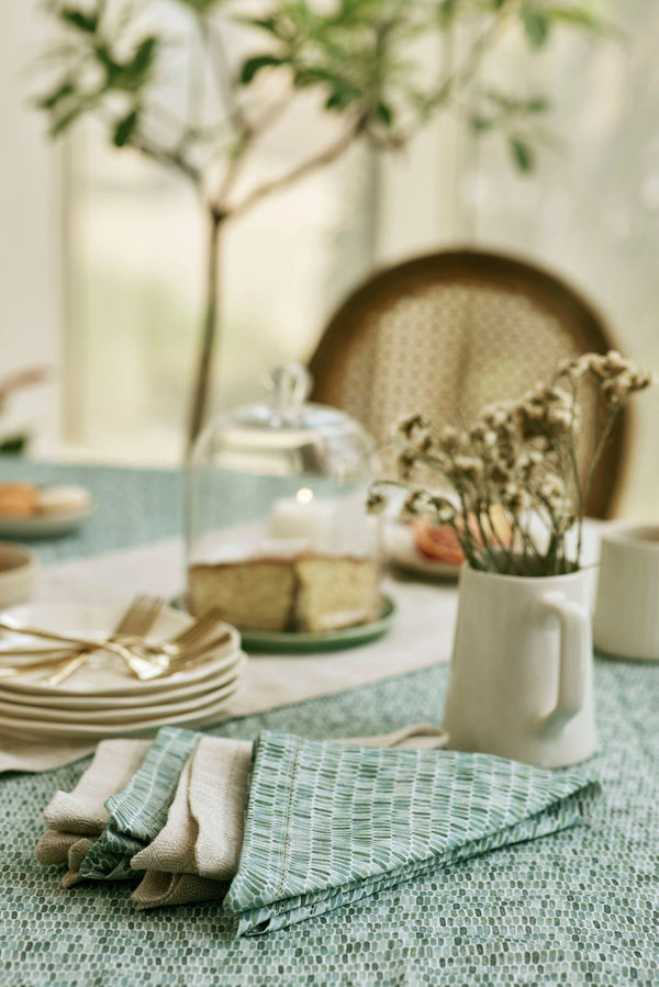 Speckle Teal Linen Table Napkins