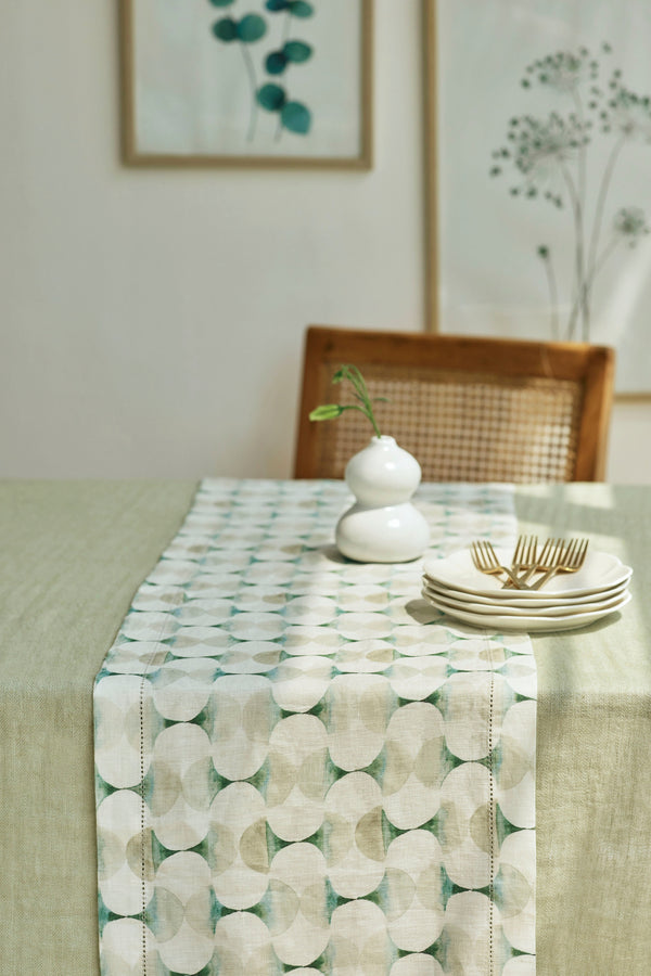 Cove Teal Linen Table Runner