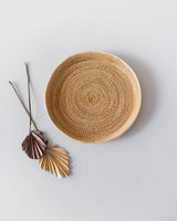 round rattan serving tray